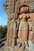 Bakong temple - devata on the central sanctuary.